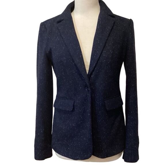 LOFT Speckled Navy Blue Blazer size 2 - Picture 8 of 11